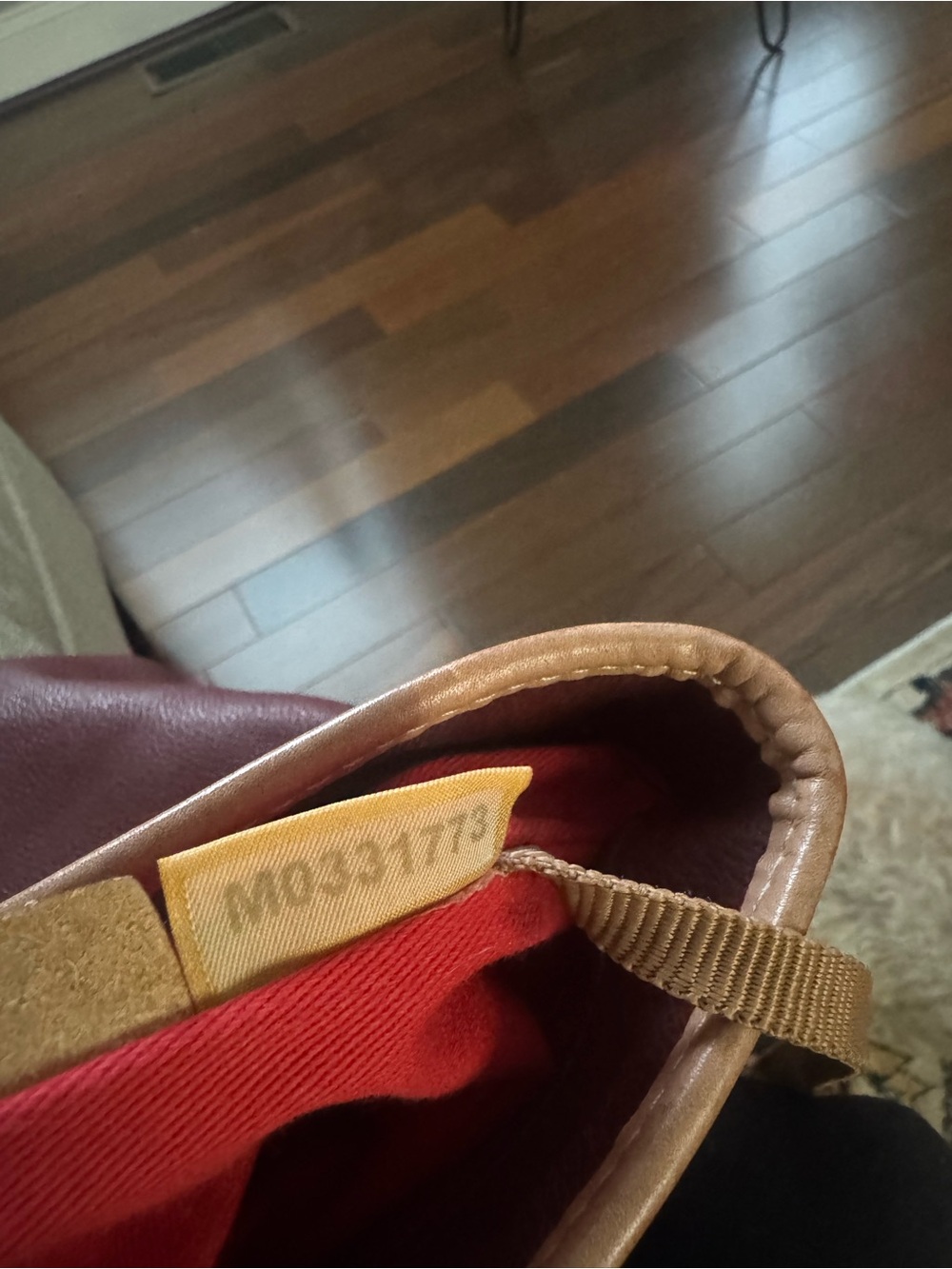 Dooney & Bourke Burgundy Leather Tote with Tan Trim - Picture 7 of 7